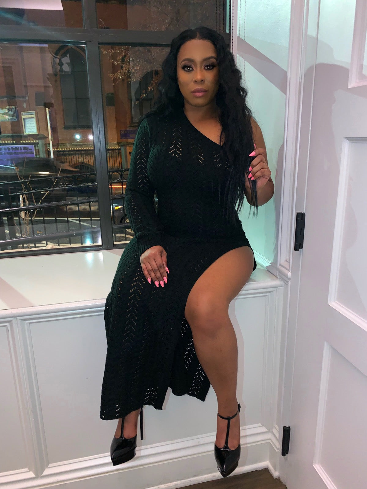 COLD SHOULDER sweater dress
