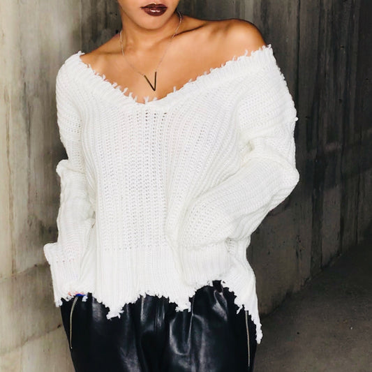 V BACK SWEATER