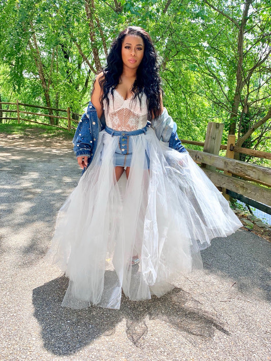 DENIM VEIL skirt