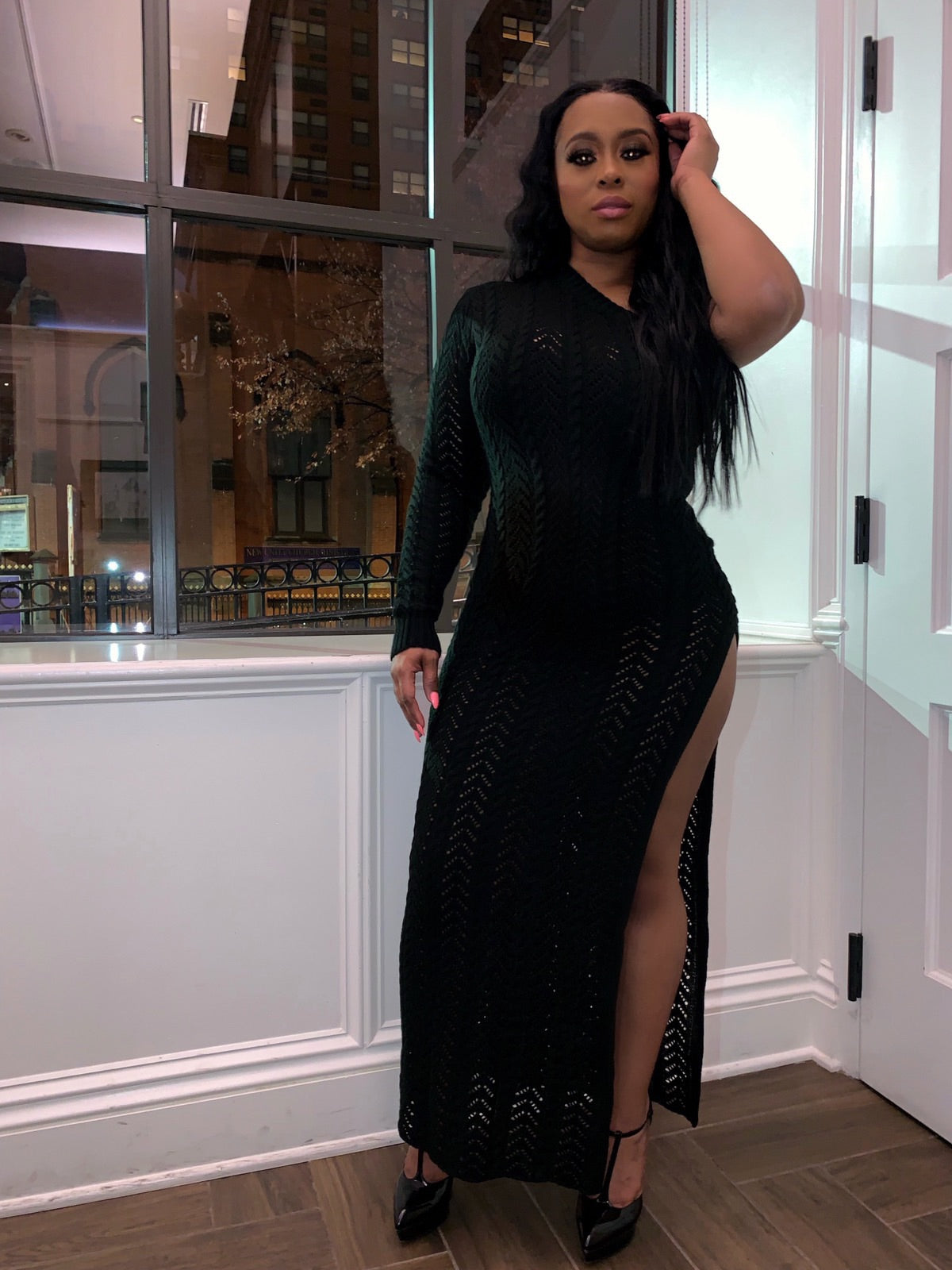 COLD SHOULDER sweater dress